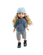 Load image into Gallery viewer, LAS AMIGAS DOLL - Carla with Blue Sweater & Three Quarter Pants & Hat- PAOLA REINA