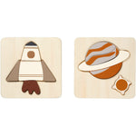 Load image into Gallery viewer, Space Shuttle & Planet Wood Puzzle - 2 Pack