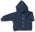 Charger l'image dans la galerie, Engel Natur Hooded Jacket in Merino Wool- Blue Melange