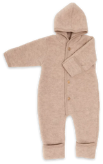 Charger l'image dans la galerie, Engel Natur Hooded Overall in merino wool- Sand Melange