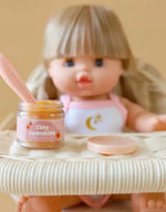 Load image into Gallery viewer, Tiny Tummies Peach Jelly Food Jar and Spoon Set