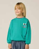 Load image into Gallery viewer, Smiling Face Green Sweatshirt