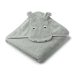 Load image into Gallery viewer, Albert Hippo Hooded Towel- Dove Blue