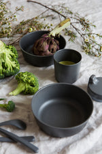 Load image into Gallery viewer, Lifestyle image for a blue dinnerware set