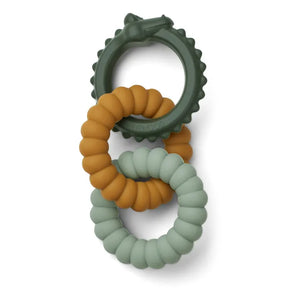 Gilbert Silicone Teething Rings- Crocodile Green