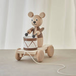 Load image into Gallery viewer, Wooden Pull Along Drummer Bear
