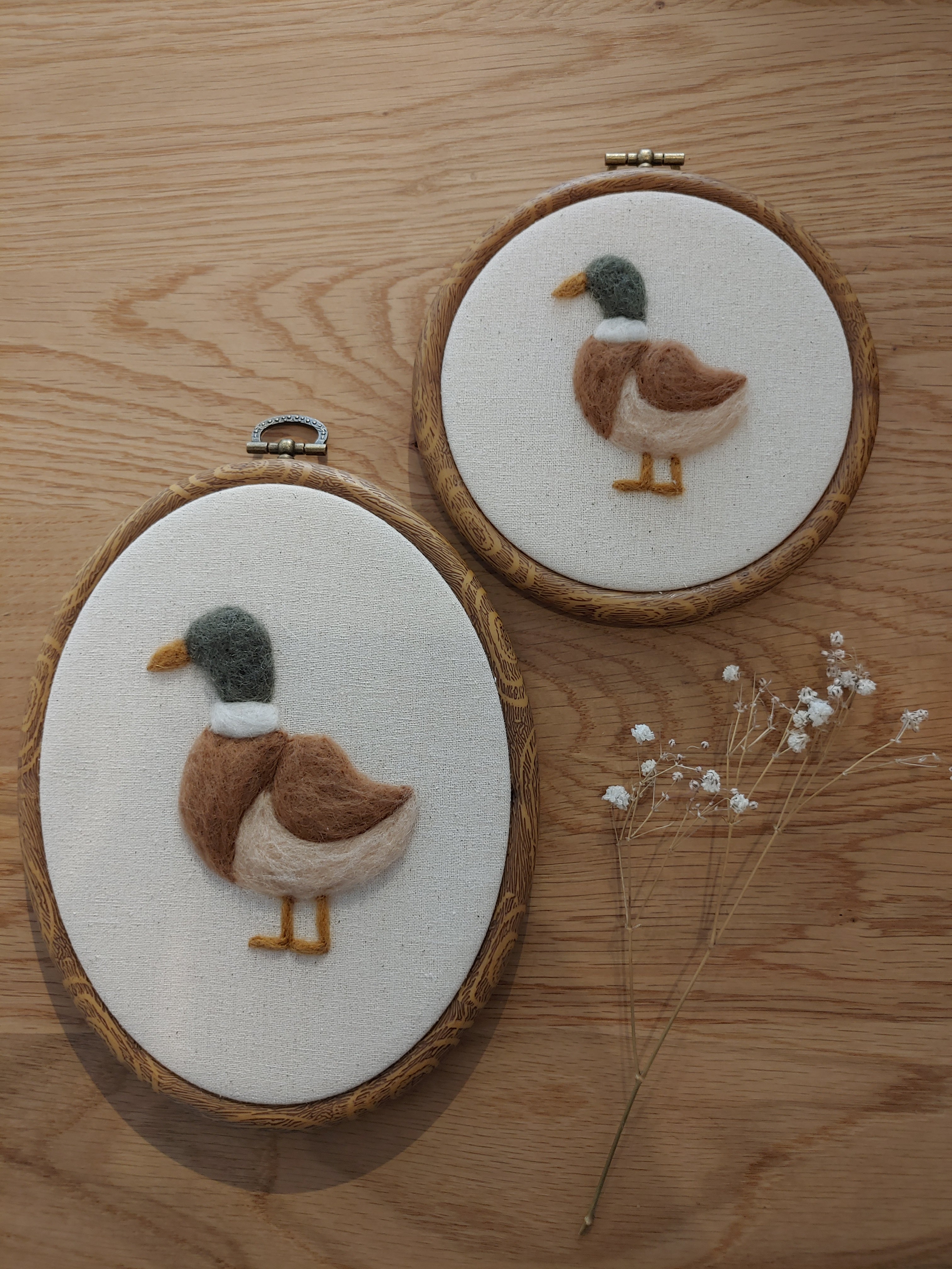 embroidered Wall Art- Duck