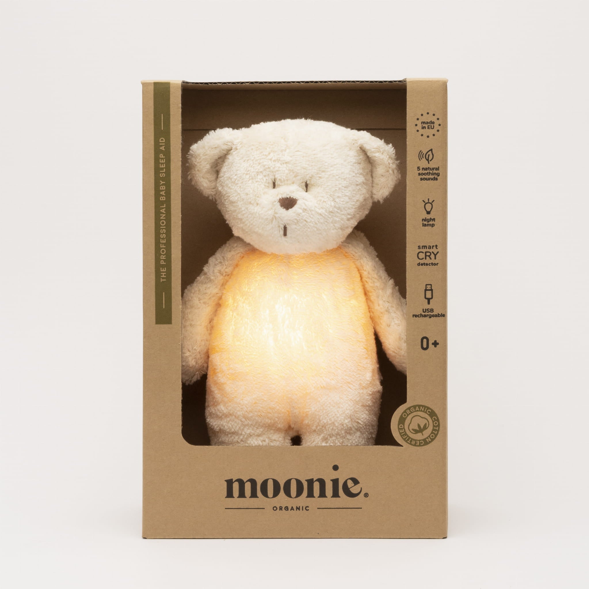 Moonie Organic Humming Bear with Lamp- Polar