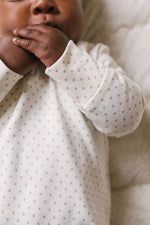 Load image into Gallery viewer, Kimono Romper- Pin Dot Peony
