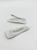 Charger l'image dans la galerie, Neutral Tone Floral Squared Barrettes
