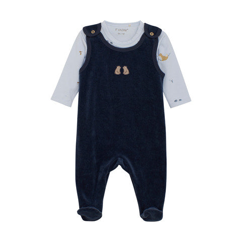 Set Body & Velour Romper- Navy