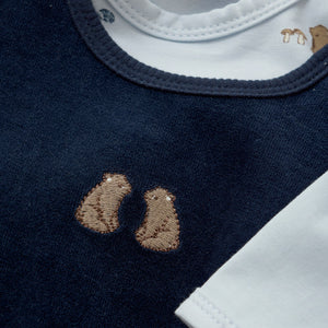 Set Body & Velour Romper- Navy
