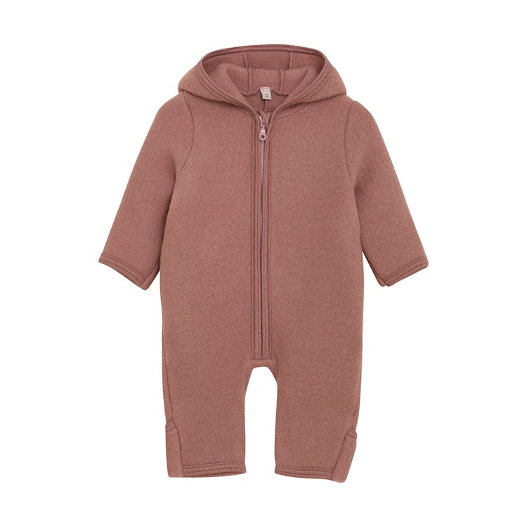 Wool Fleeced Zipper Suit- Burlwood