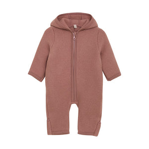Wool Fleeced Zipper Suit- Burlwood