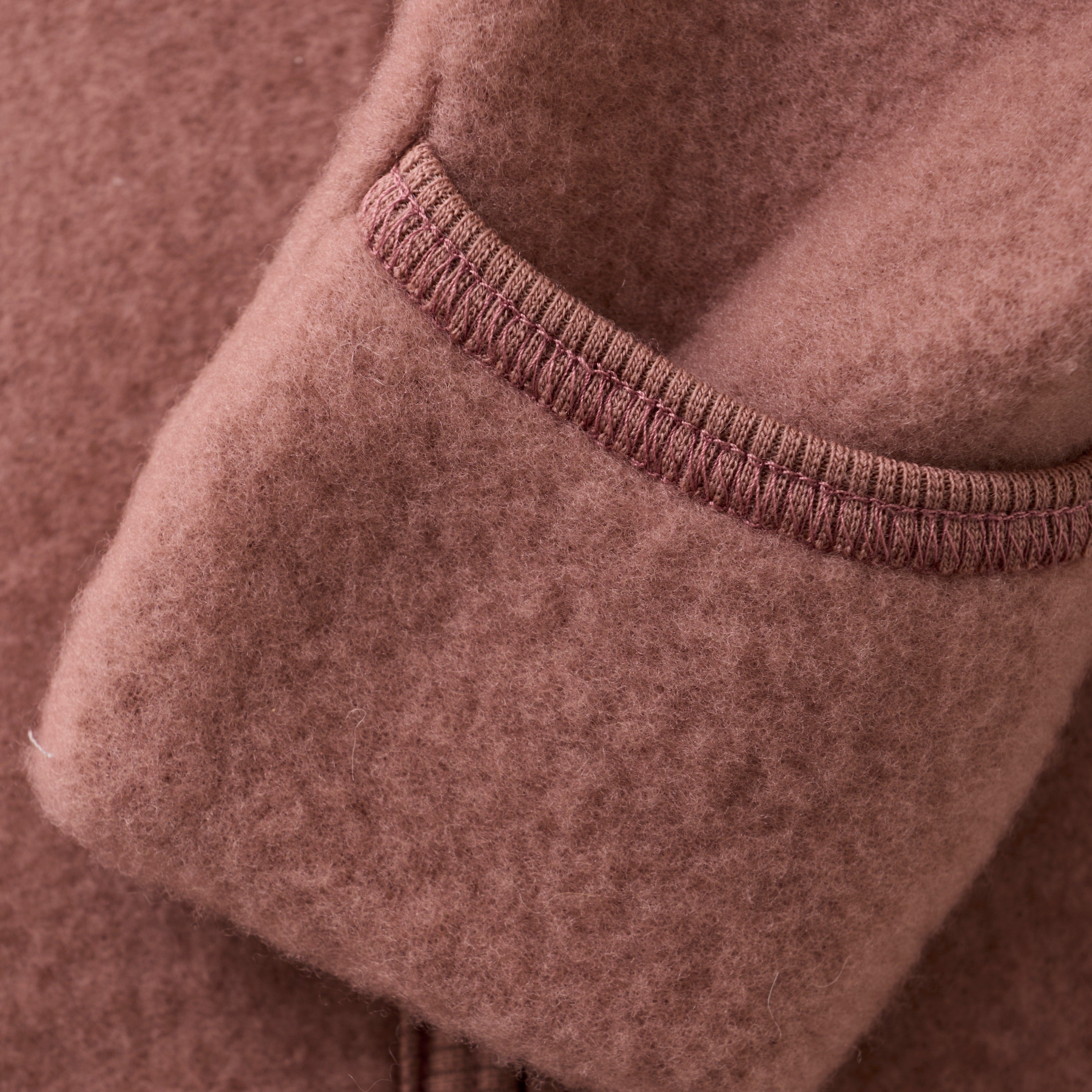Wool Fleeced Zipper Suit- Burlwood