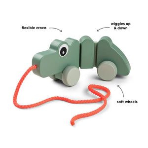 Pull along wiggle toy- Croco Green