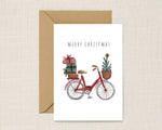 Load image into Gallery viewer, Red Bicycle Christmas Card
