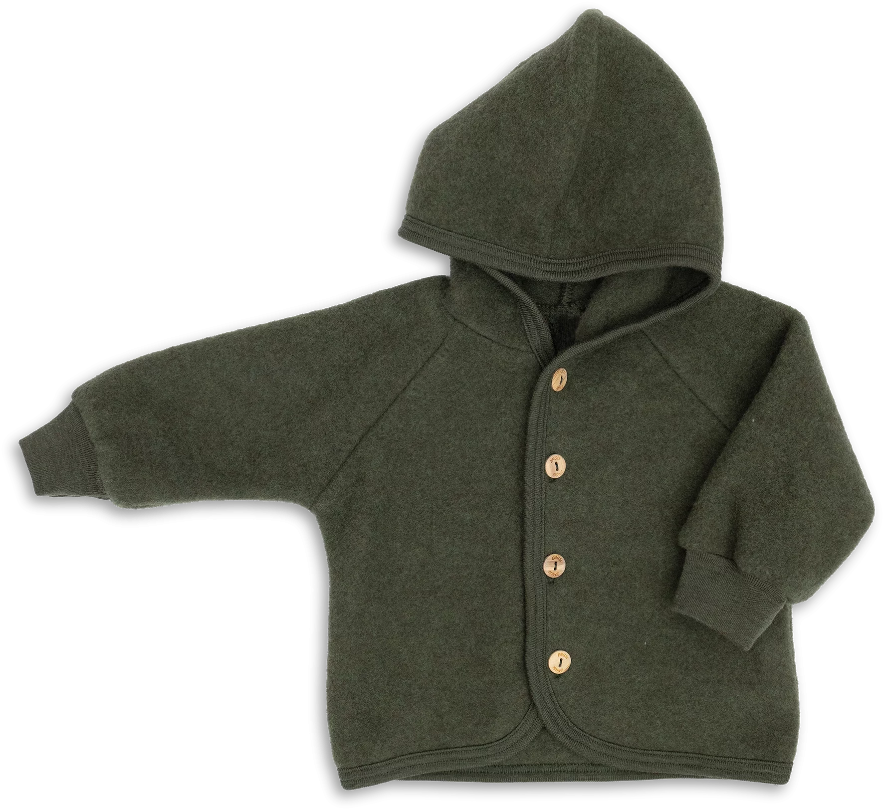 Engel Natur Hooded Jacket in Merino Wool- Reed Melange