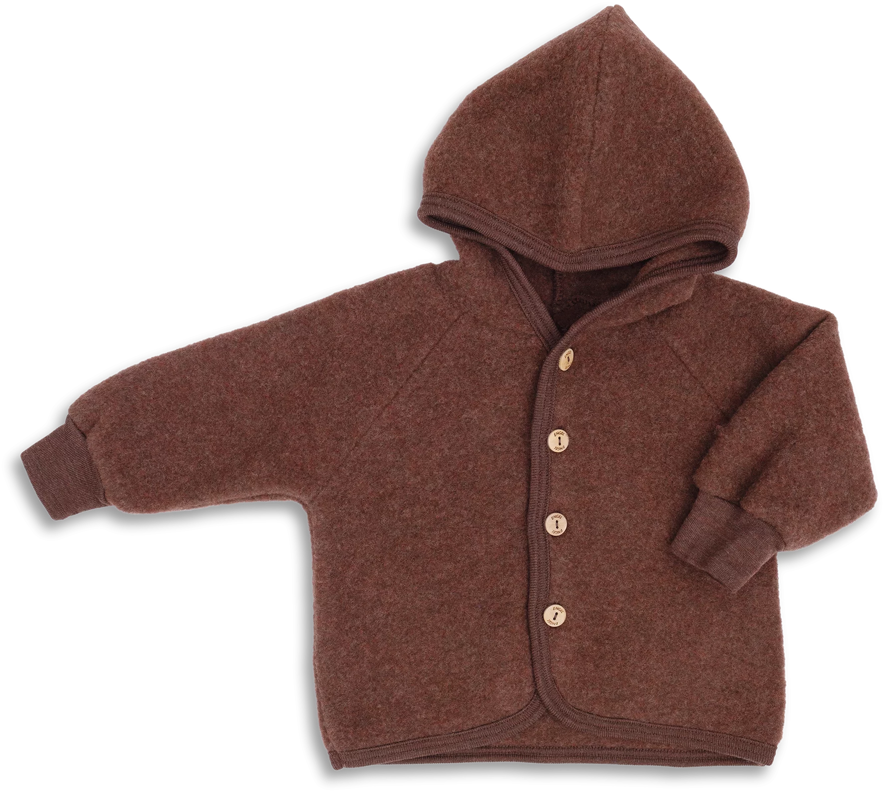 Engel Natur Hooded Jacket in Merino Wool- Cinnamon Melange