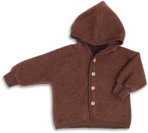 Engel Natur Hooded Jacket in Merino Wool- Cinnamon Melange