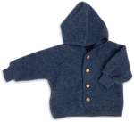 Load image into Gallery viewer, Engel Natur Hooded Jacket in Merino Wool- Blue Melange
