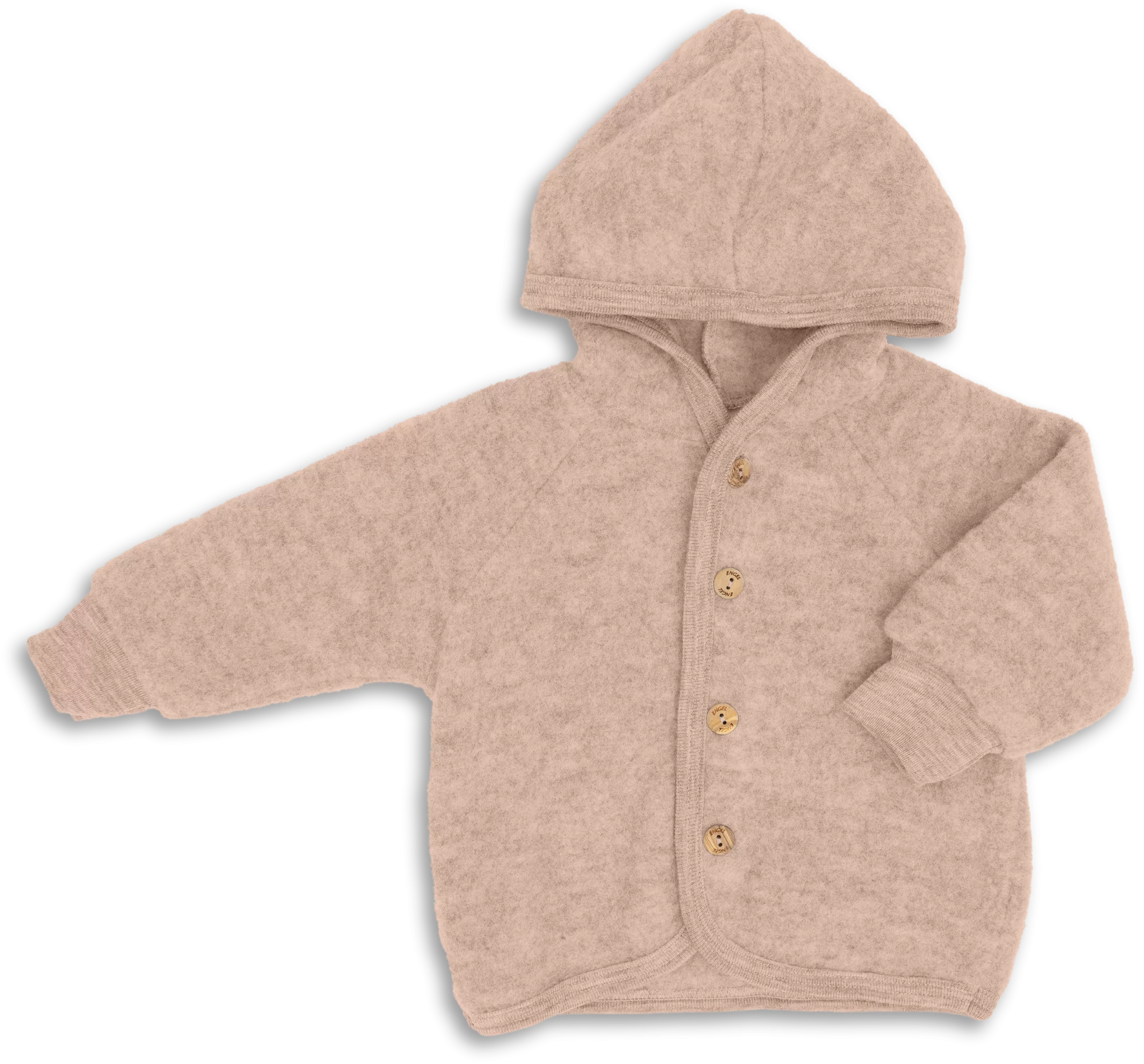 Engel Natur Hooded Jacket in Merino Wool- Sand Melange