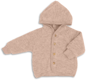 Engel Natur Hooded Jacket in Merino Wool- Sand Melange