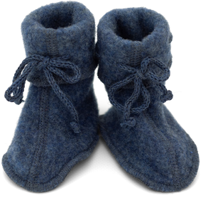 Engel Natur Merino Wool Booties- Blue