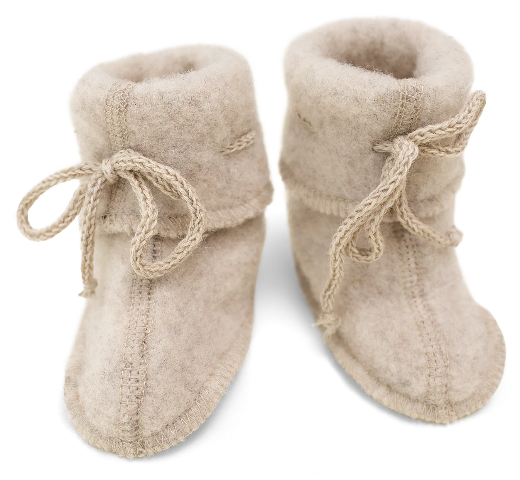 Engel Natur Merino Wool Booties- Sand Melange