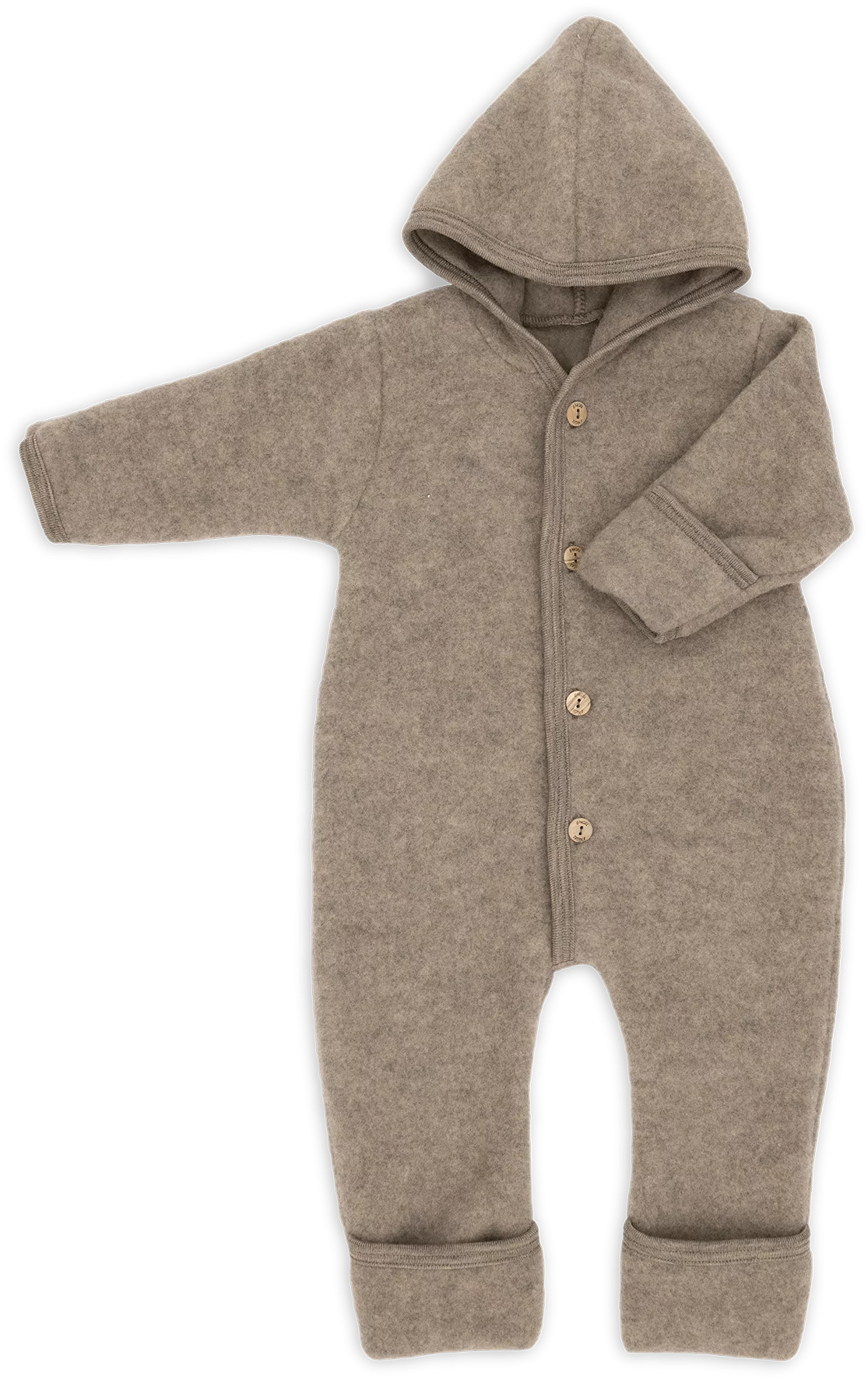 Engel Natur Hooded Overall in merino wool- Walnut