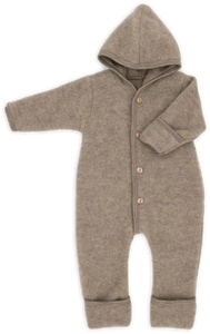 Engel Natur Hooded Overall in merino wool- Walnut