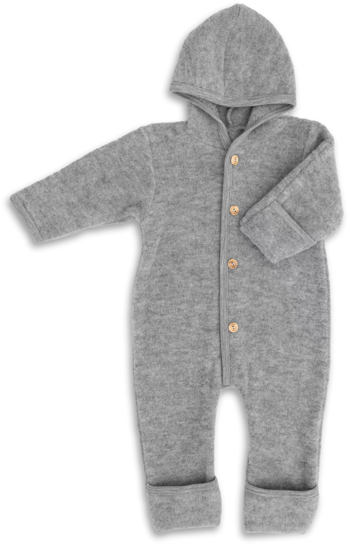 Engel Natur Hooded Overall in Merino Wool- Grey