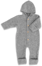 Charger l'image dans la galerie, Engel Natur Hooded Overall in merino wool- Grey Melange

