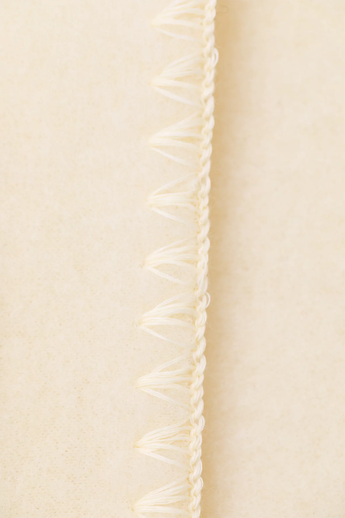 Merino Wool Baby blanket with Shell Stitch- Natural