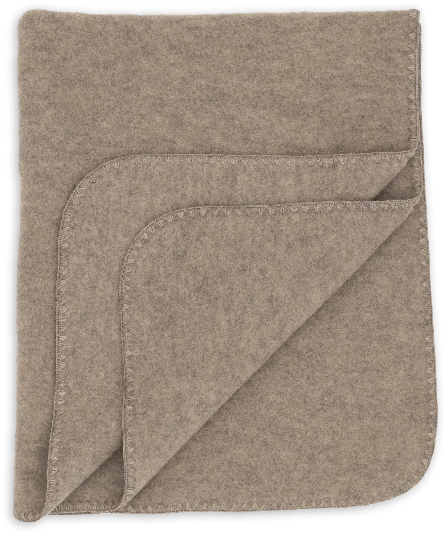 Merino Wool Baby Blanket with Shell Stitch- Walnut