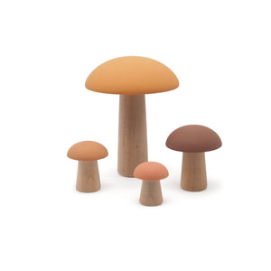 Wooden decoration - Mushrooms of Paris/ Orange Tones