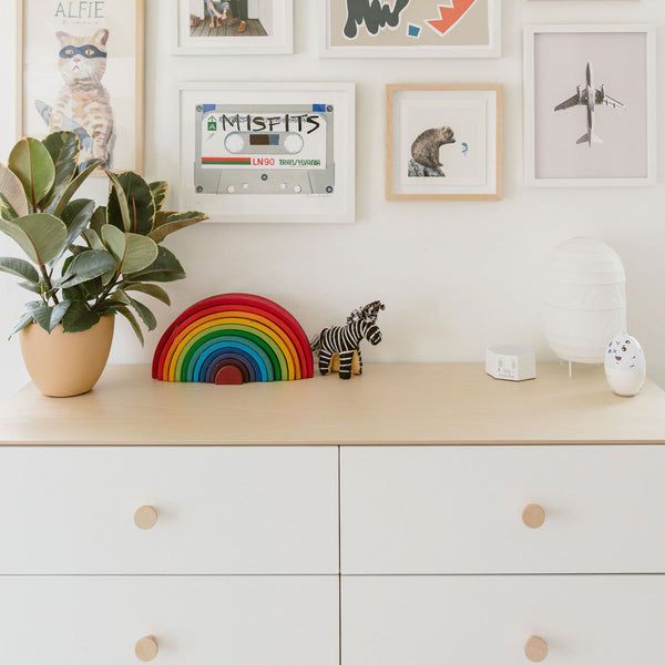 6 Drawer Dresser- Birch/White