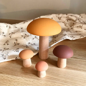 Wooden decoration - Mushrooms of Paris/ Orange Tones