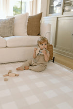Charger l'image dans la galerie, Padded Reversible Play Mat - Sage Floral &amp; Gingham
