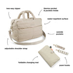 Load image into Gallery viewer, Quilted Changing Maternity Bag- Sand
