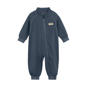 Baby Fleece Bunting Suit- Indigo