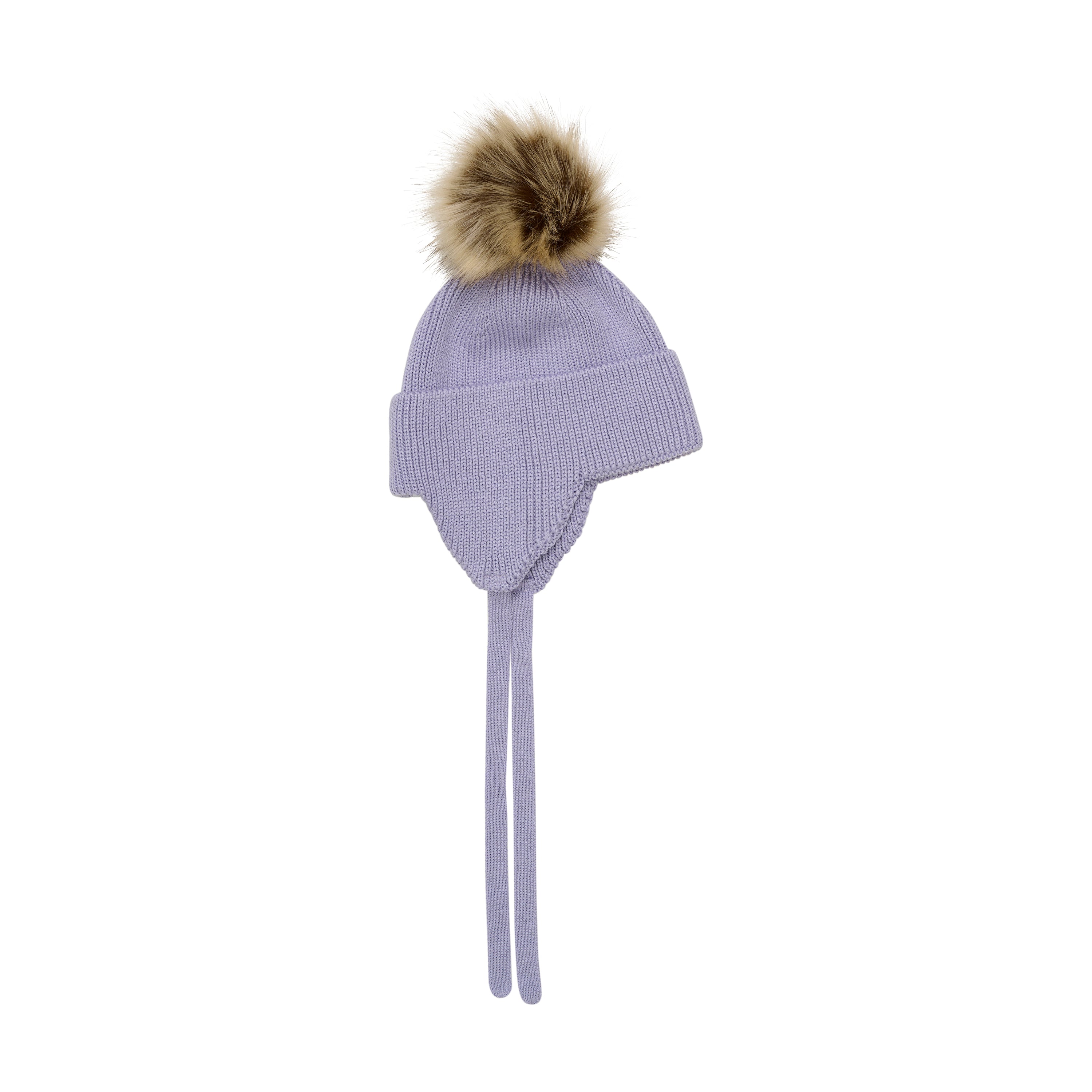 Winter Hat with Pompom- Lavender