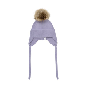 Winter Hat with Pompom- Lavender