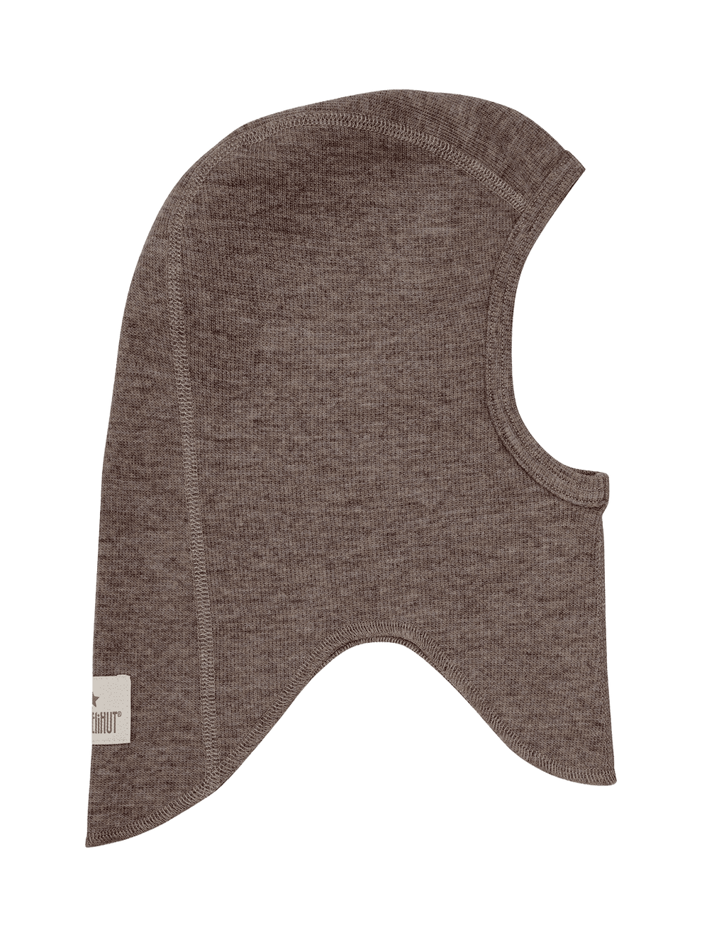 Balaclava Merino Wool Rib- Brown Melange