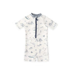 Load image into Gallery viewer, Swim Short Sleeve One Piece- Life Aquatic
