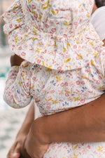 Load image into Gallery viewer, Swim Long Sleeve Hip Ruffle One Piece- Floret
