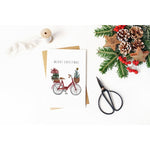 Load image into Gallery viewer, Red Bicycle Christmas Card
