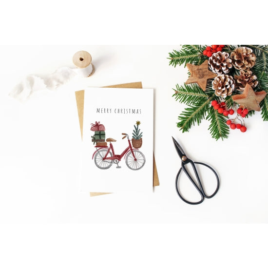 Red Bicycle Christmas Card