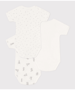 Cotton Short Sleeve Crossover Bodysuit- Pack of 3