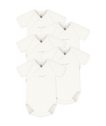 Load image into Gallery viewer, Set of 5 Short-Sleeved Cotton Wrap Bodysuits
